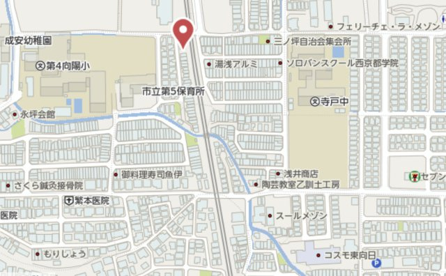 向日市寺戸町三ノ坪　新築戸建の地図