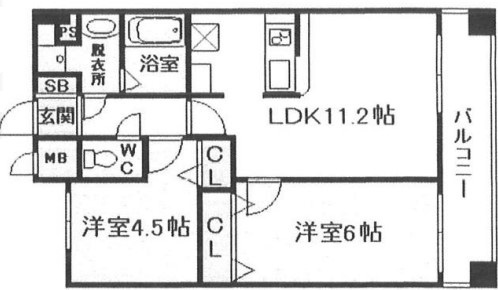 セレッソコートリバーサイド大阪の間取り