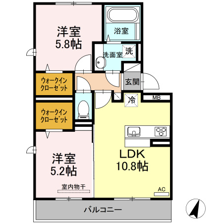 セキュレア須屋　K棟の間取り