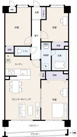 ベルジュール三鷹の間取り