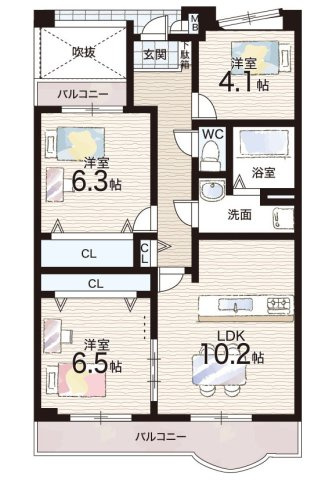 パレス新伊丹二番館の間取り