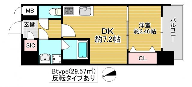 大阪市鶴見区放出東３丁目の賃貸マンションの間取り