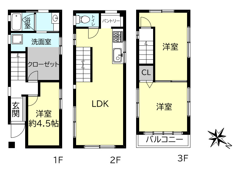 神戸市兵庫区西柳原町戸建の間取り