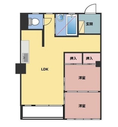 升本マンションの間取り|間取りです。