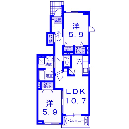 カーサ アルバAの間取り