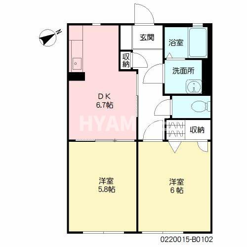 ディアス古賀島B棟の間取り