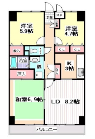 セザンつくし野の間取り