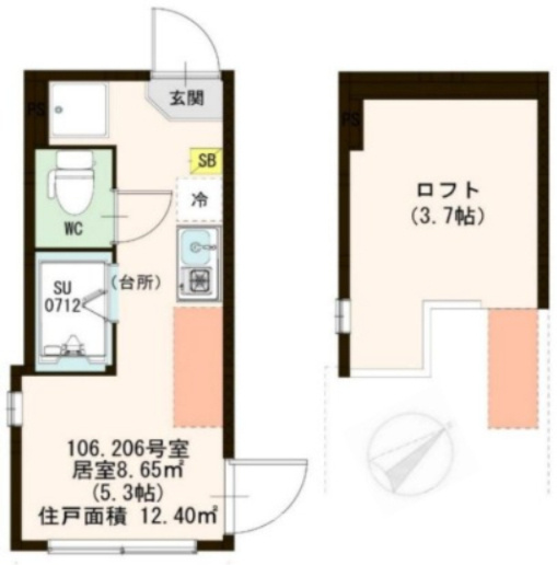 杉並区高円寺南１丁目のアパートの間取り
