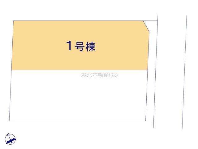 練馬区関町南1丁目 全2棟 1号棟の区画図|土地面積116.96㎡
東側約6.0ｍ道路に面する全2棟です