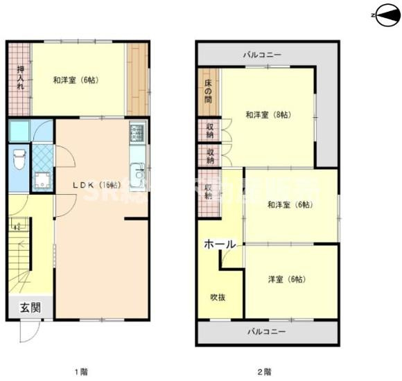 友井2丁目中古戸建の間取り|リビング16.0帖の広々4LDKです！