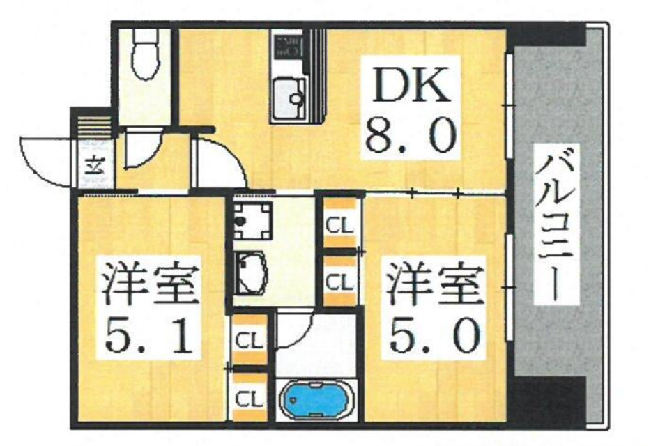 エステムコート南堀江Ⅱレアリスの間取り