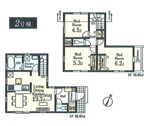 福生市熊川　新築戸建全2棟の間取り