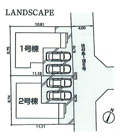 福生市熊川　新築戸建全2棟の区画図