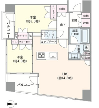 ピアース神楽坂の間取り