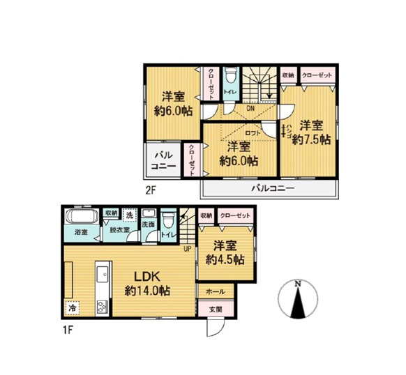 太田市大原町　中古住宅の間取り