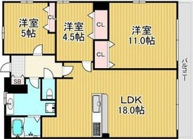 うはら甲子園口ビルの間取り