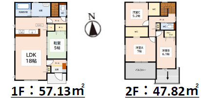 春日市松ヶ丘3丁目1期1号棟の間取り