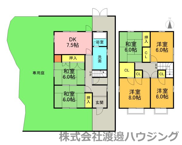 三日月貸家の間取り