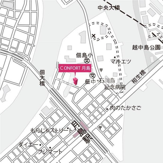 【地図】ＣＯＮＦＯＲＴ月島 