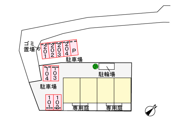 ソレアードＴの駐車場|駐車場