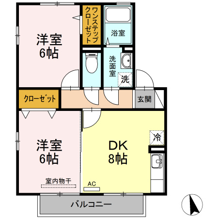 サンハイツ B棟の間取り