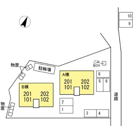 エントピア新谷 B棟の区画図
