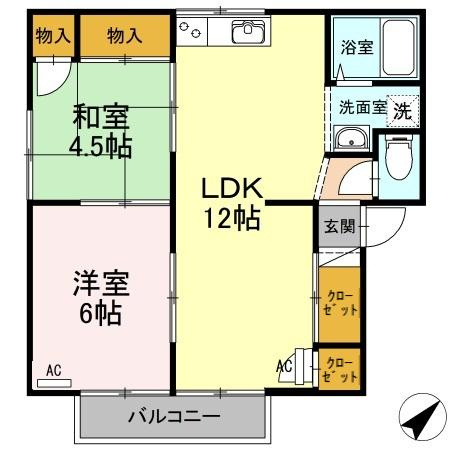フォルム利松 B棟の間取り