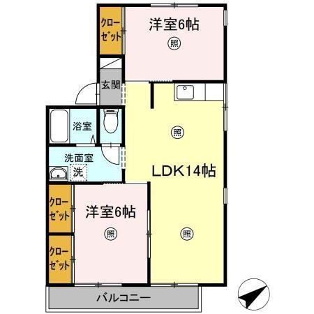 セジュール大田 B棟の間取り