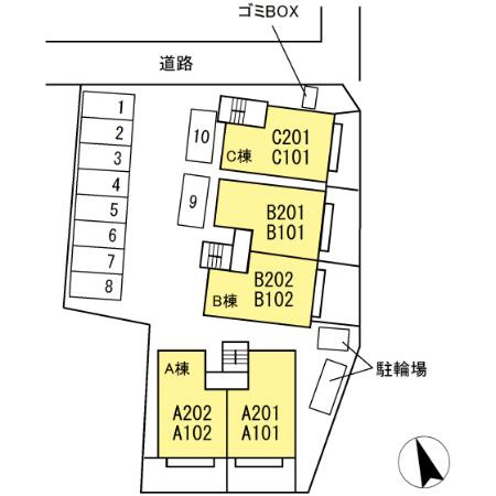 セジュール大田 B棟の区画図