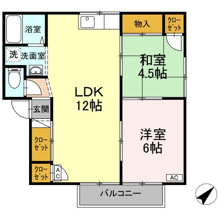 フォルム利松 B棟の間取り