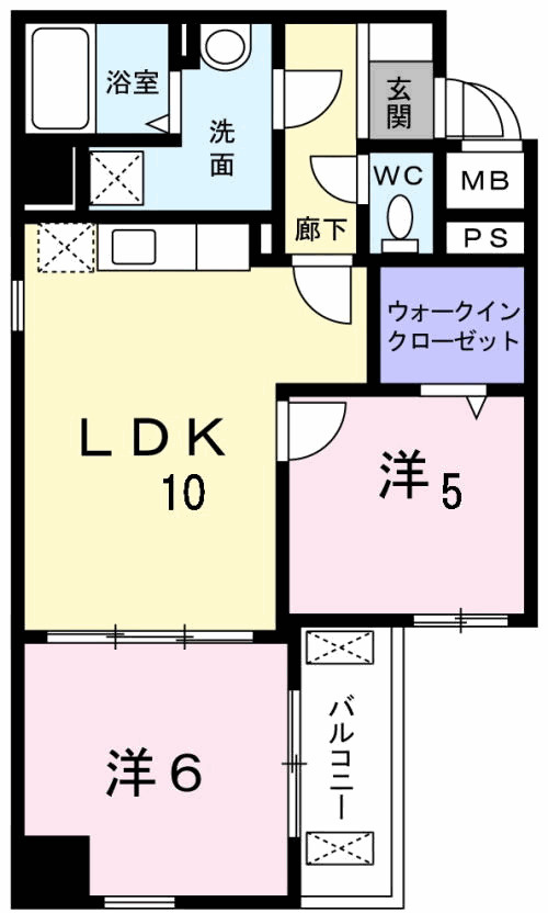 ティアラ　庚午中の間取り|間取図