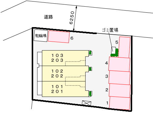 プラシードの駐車場|駐車場