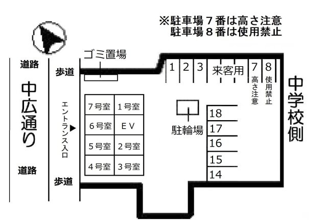 ＶｉｅｎｔＮａｋａｈｉｒｏＡｖの駐車場|駐車場