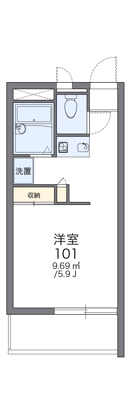 広島市佐伯区五日市６丁目の賃貸マンションの間取り|画像2