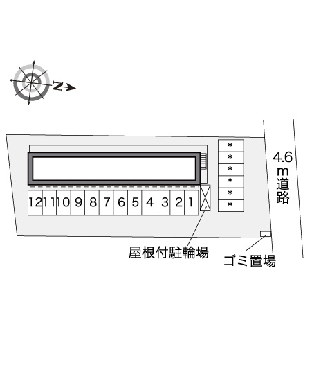 広島市佐伯区隅の浜１丁目のアパートの区画図|画像4