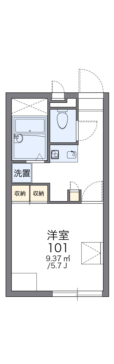 広島市佐伯区隅の浜１丁目のアパートの間取り|画像2