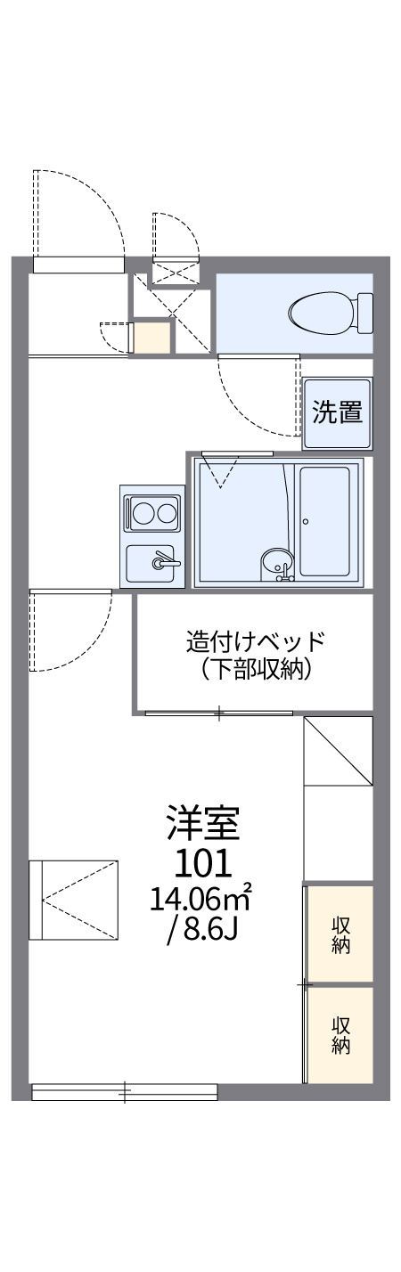 広島市佐伯区千同１丁目のアパートの区画図|画像2