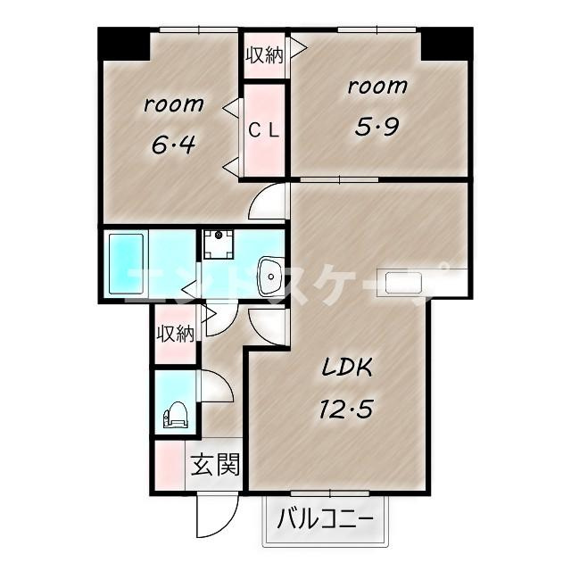 ヴィラフルールＡの間取り|高崎、前橋のお部屋探しはエンドスケープまで！お客様の理想お聞かせ下さい♪