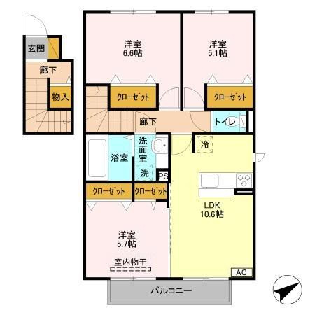 フォリウム－　Aの間取り