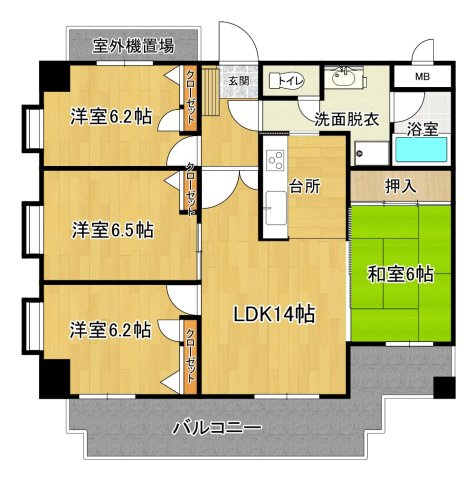 ライオンズマンション青山の間取り|家事動線の良い4LDKです。
