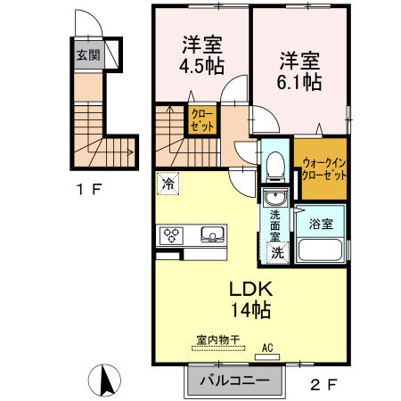 グランツ上薬王寺　A棟の間取り