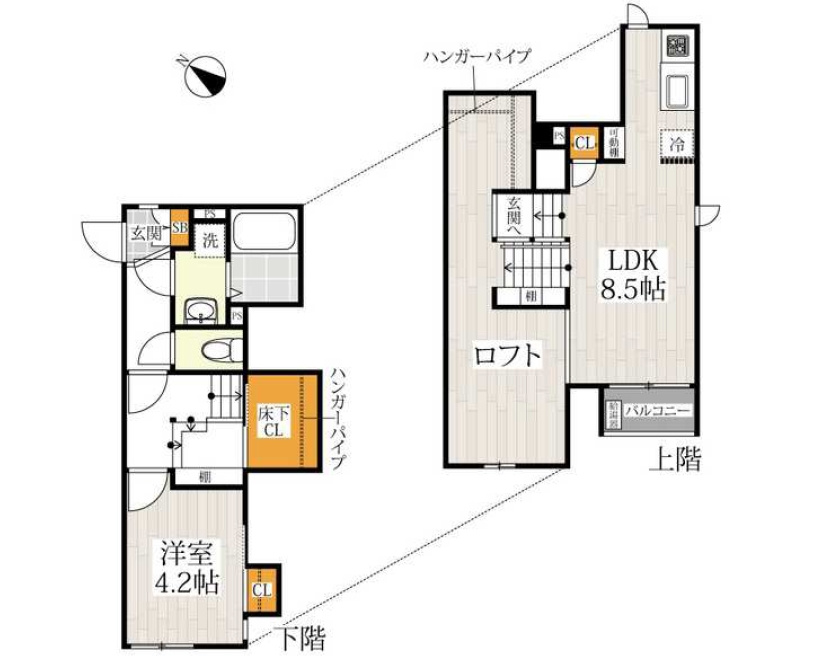CB箱崎シャリテ(シービー箱崎シャリテ)の間取り|使いやすい間取りです。