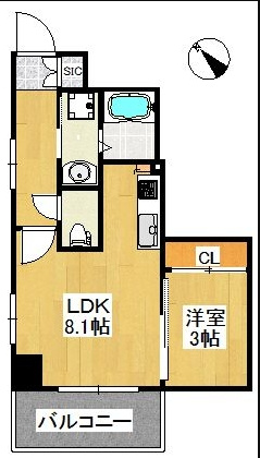 ラフレシーサ博多駅南6の間取り|使いやすい間取りです。