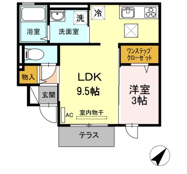 D-room豊(ディールーム豊)の間取り|使いやすい間取りです。
