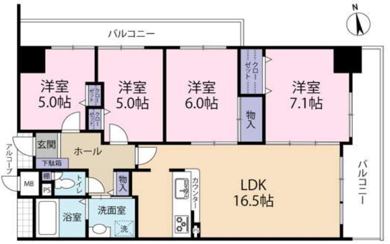 ロワイヤル北条口　　JR「姫路駅」徒歩14分の間取り