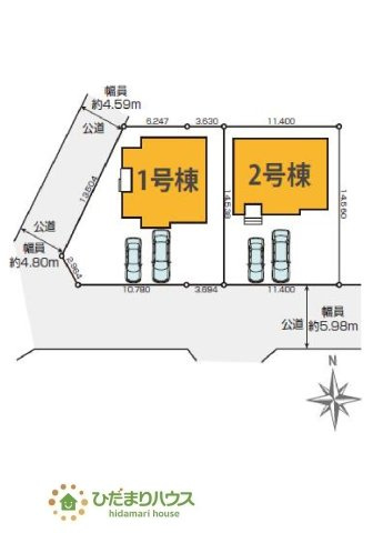 【区画図】 | 水戸市見川3期　新築戸建　2号棟 | 周辺環境充実で暮らしやすい立地。