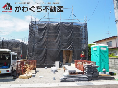 【外観】 | Cradle garden　北沢又第１1　１号棟 | ★内覧予約でブランド米2kg★　※2026.7.9撮影　完成をお楽しみに♪