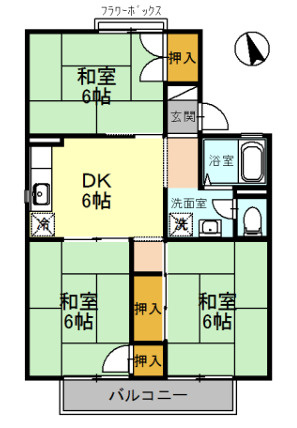 東山ハイツ　C棟の間取り
