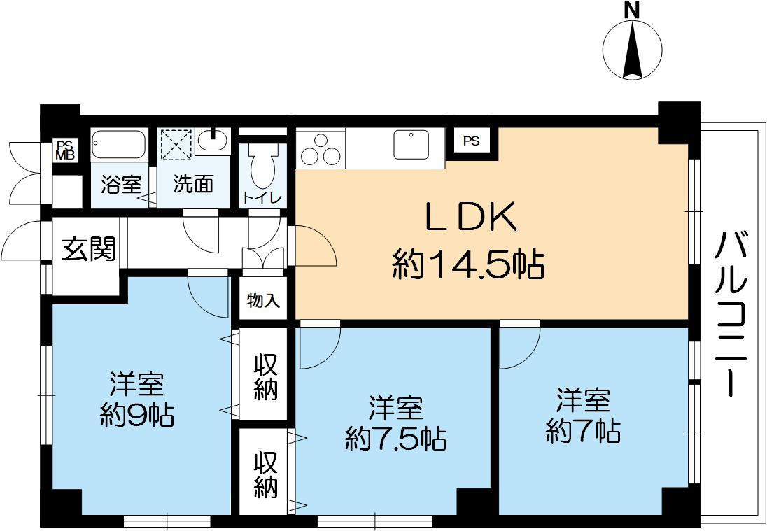 日商岩井芦屋マンションの間取り