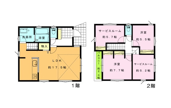 ◎茅ヶ崎市西久保　新築戸建　D棟の間取り|2LDK+2S☆